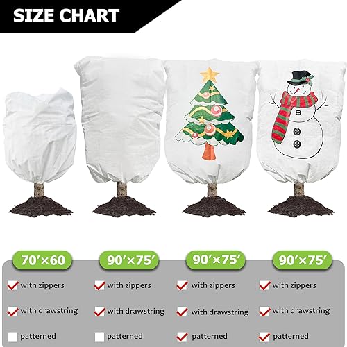 Miniatura 8 de Cubiertas para plantas, protección contra congelación, 70 pulgadas de alto x 60 pulgadas de ancho, 2.2 onzas, manta de tela de invierno grande con