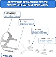 Vista 2 de Replacement Set for Wisp Includes Headgear, Short Tube and Frame You Need in One Pack, Great Fit and Durable Use, Excellent Value Replacement Set