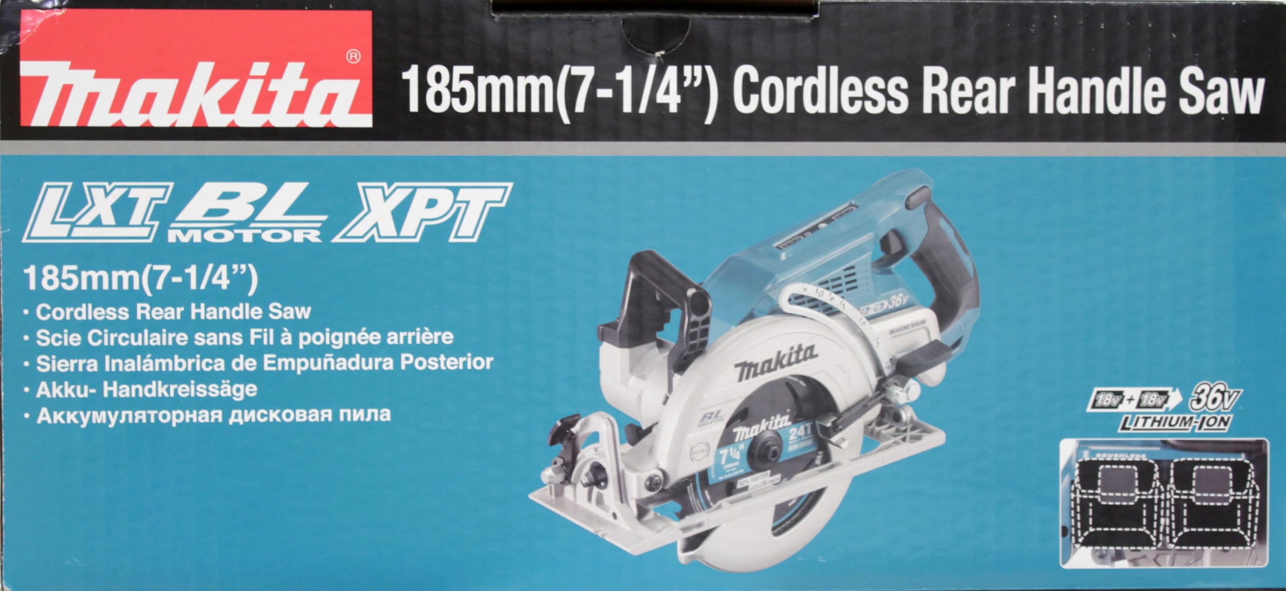 Makita DRS780Z - Sega con manico posteriore 18Vx2 (36V) LXT 7-1/4'' (solo tessuto) (senza batteria, senza caricatore)
