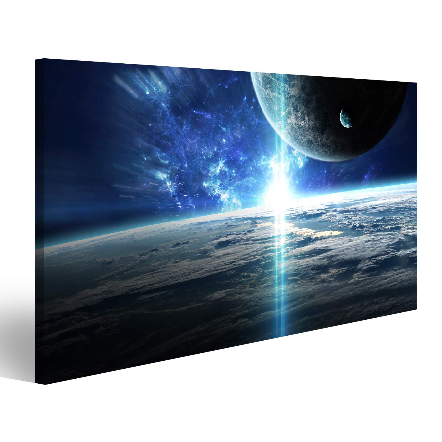 islandburner Tableau sur toile Univers planètes étoiles et galaxies dans l'espace chambre enfant/adolescent Cadre Affiche Poster Murale Tableaux