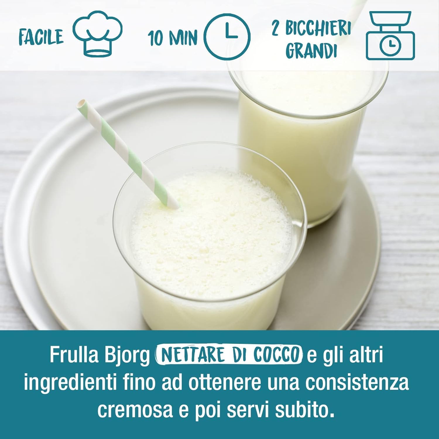 BJORG Bevanda Nettare di Cocco Biologica, Acqua di Cocco e Latte di Cocco, Bevanda Vegetale Senza Zuccheri Aggiunti, Senza Glutine, Vegan, Prodotto in Italia, 1L (Confezione da 9)