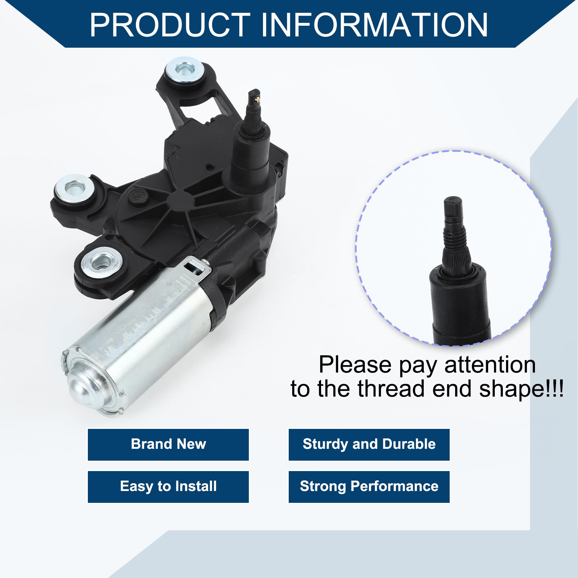 Motor De Limpiaparabrisas Trasero Para Audi A3 1996-2003 1 Pc | Para Audi A6 C5 97-05/A4 B5 94-01/Allroad C5 00-05, Material: Plástico Y Acero, 4 Pines, Trasero, OE: 8L0955711