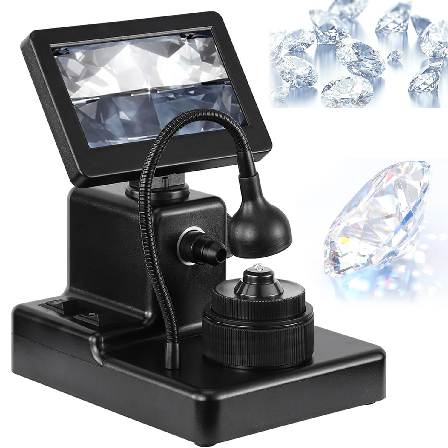 Microscopio digitale LCD da 4,3 pollici, ingrandimento 50-1000x, luce LED, identificazione accurata, kit di visualizzazione biologica per diamanti e iscrizioni
