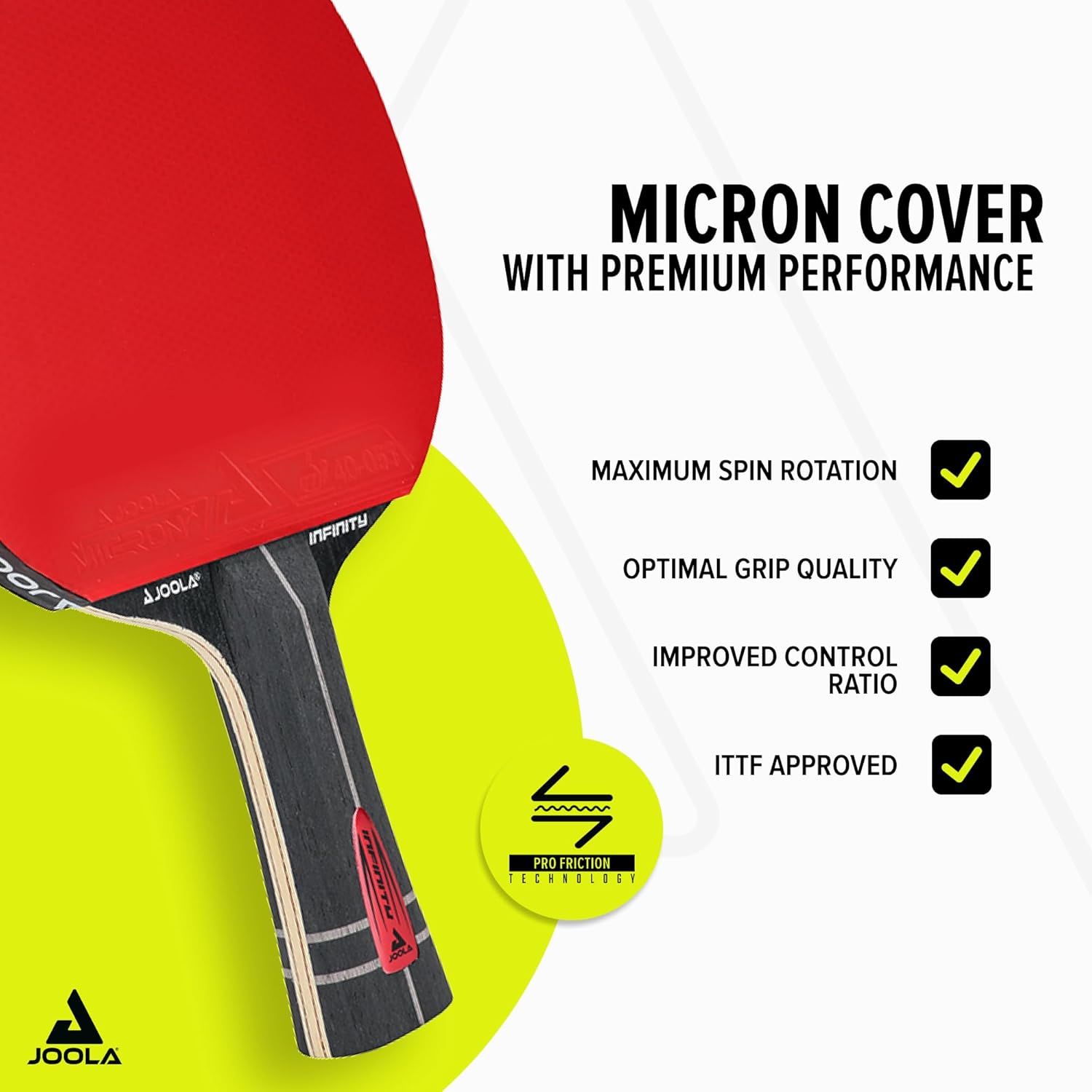 JOOLA Table Tennis Bat Infinity ITTF Approved Professional Carbon Table Tennis Bat for Advanced Players - with High-Tech Fibre, 7-Layer Bat Blade