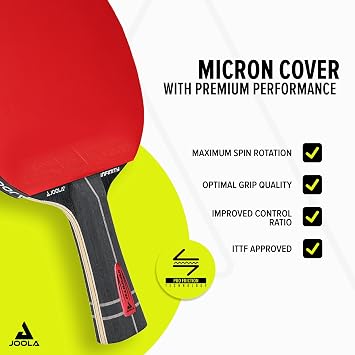 JOOLA Table Tennis Bat Infinity ITTF Approved Professional Carbon Table Tennis Bat for Advanced Players - with High-Tech Fibre, 7-Layer Bat Blade