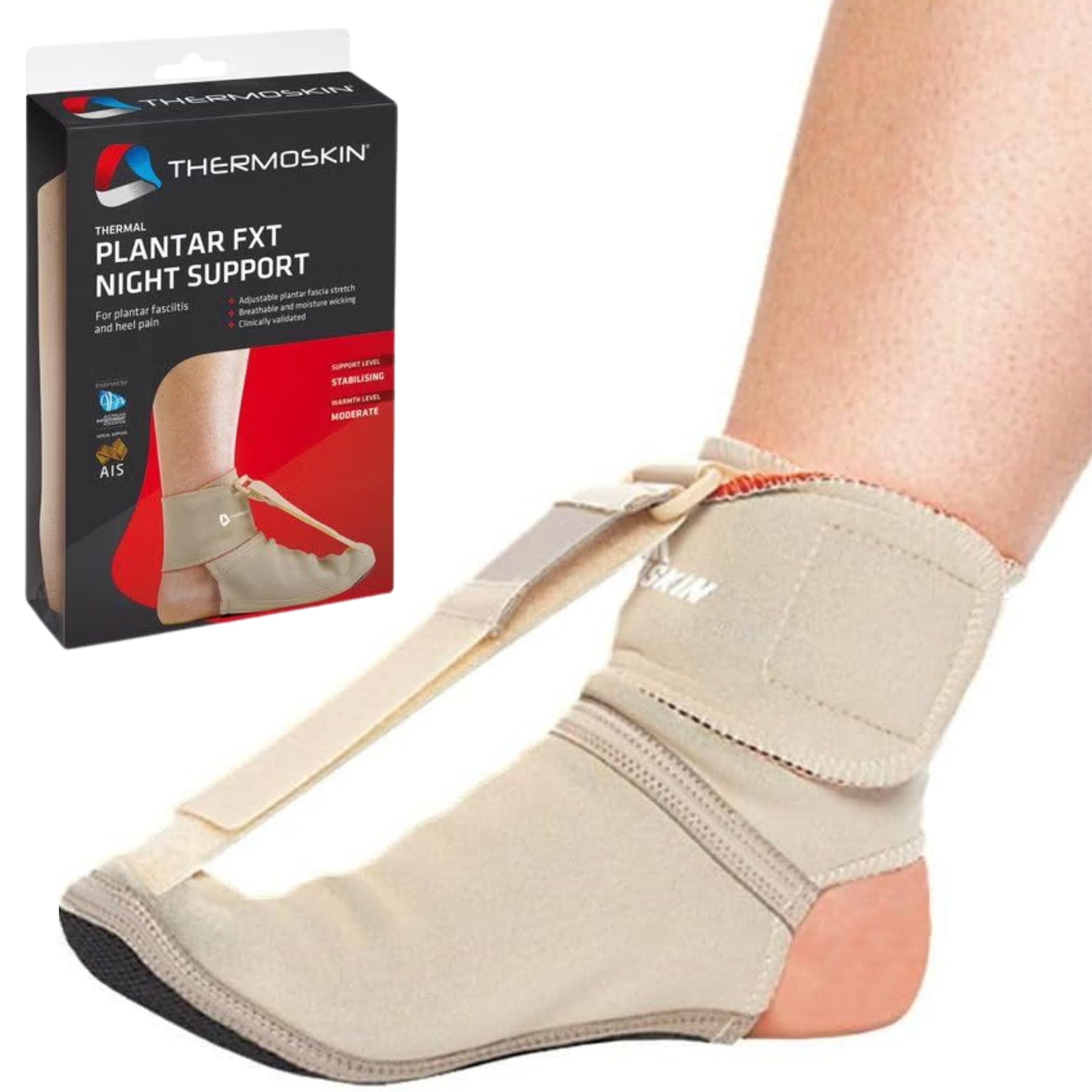 Thermoskin Plantar FXT Plantarfasziitis Nachtschiene, Fußschiene Fersensporn Nacht Schlaf, Dorsalschiene mit Thermofutter und Kompression, Damen und Herren, S