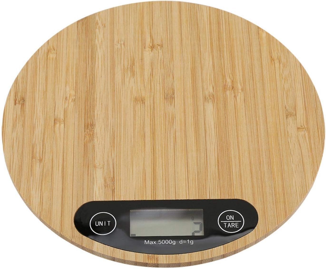 5kg Digital Kitchen Scale Baking Gram Weight Scales LCD Digital Display Electronic Table Scale Personal Healthy Diet Food Scale (Wooden Round)-image-6