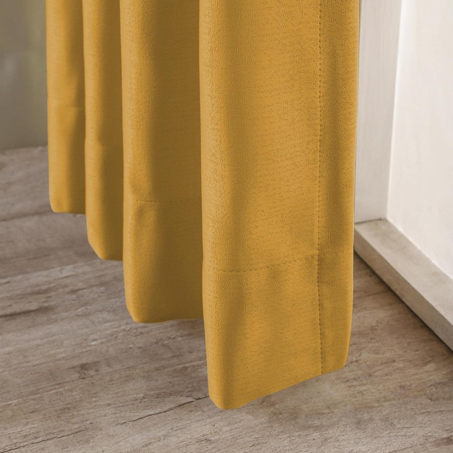 Pinch Pleat Drape, 40W x 84L inch Waterproof Blackout Curtain for Living Room Bedroom Sliding Door and Bathroom (1 Single Curtain, Yellow)