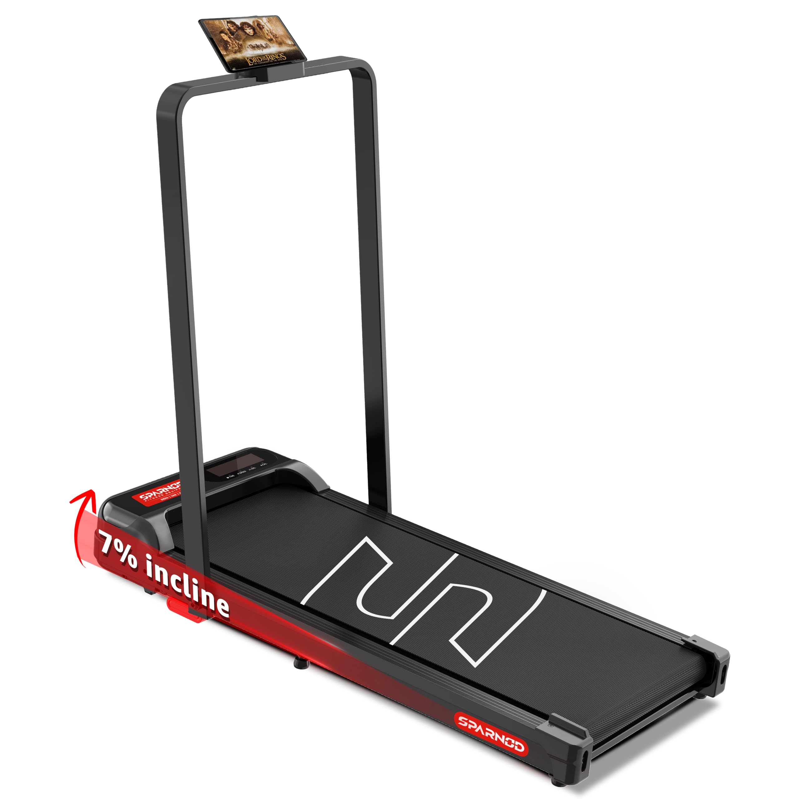 Sparnod STH-3004N 2 in 1 Walking Pad Treadmill for Home Use, 1–10 km/h, Foldable Rail, 7% Incline, LED Display, Bluetooth, Shock Absorption, 90kg Capacity for Home & Office Use-image-40