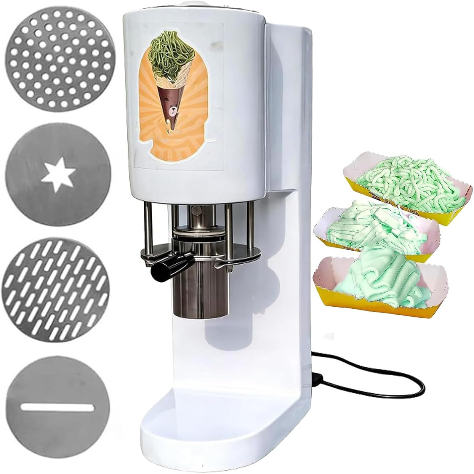 Tisch Maschine Herstellung Eisspaghetti,Schnellformung 8 Sekunden White