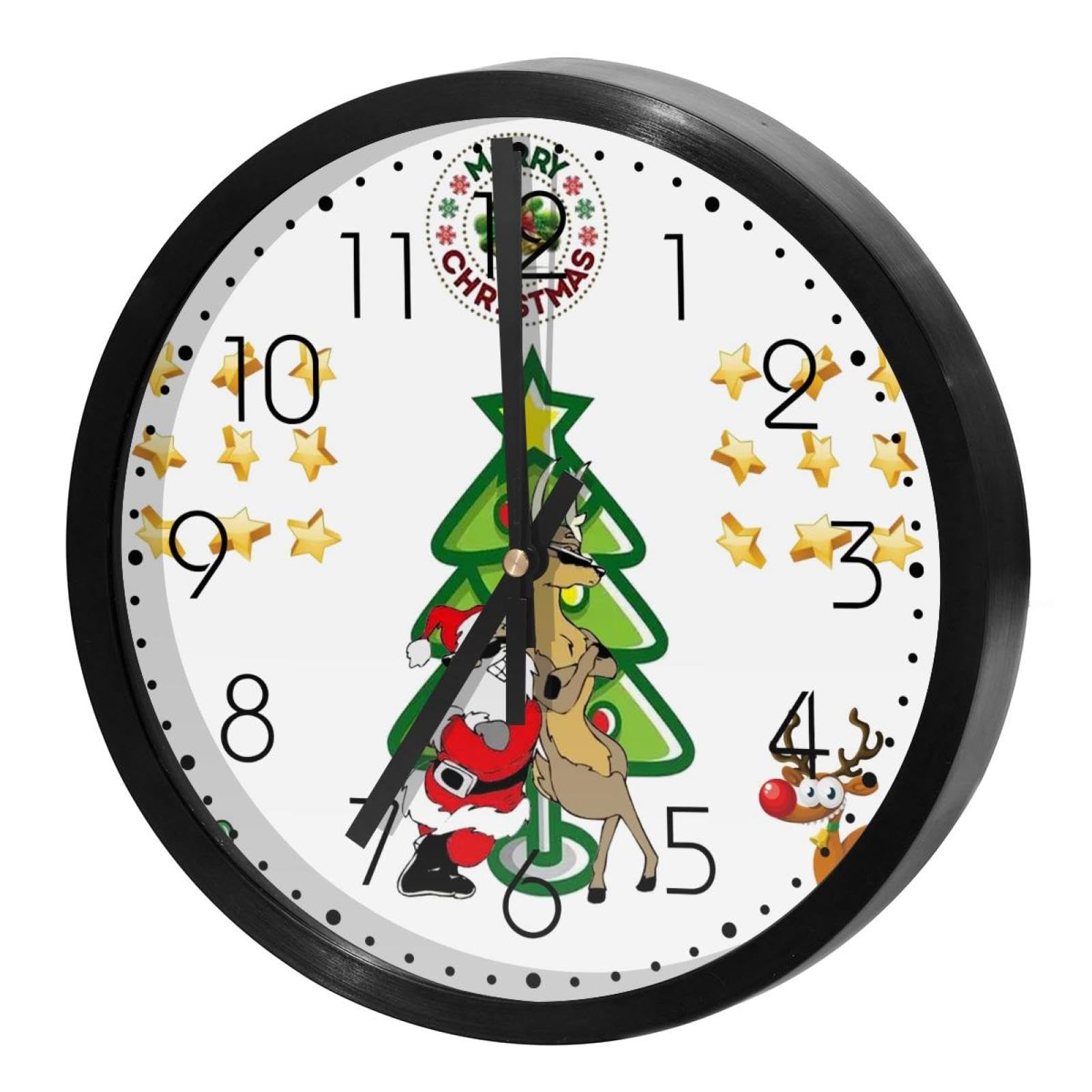 Horloge murale silencieuse à quartz Père Noël pour décoration de cuisine