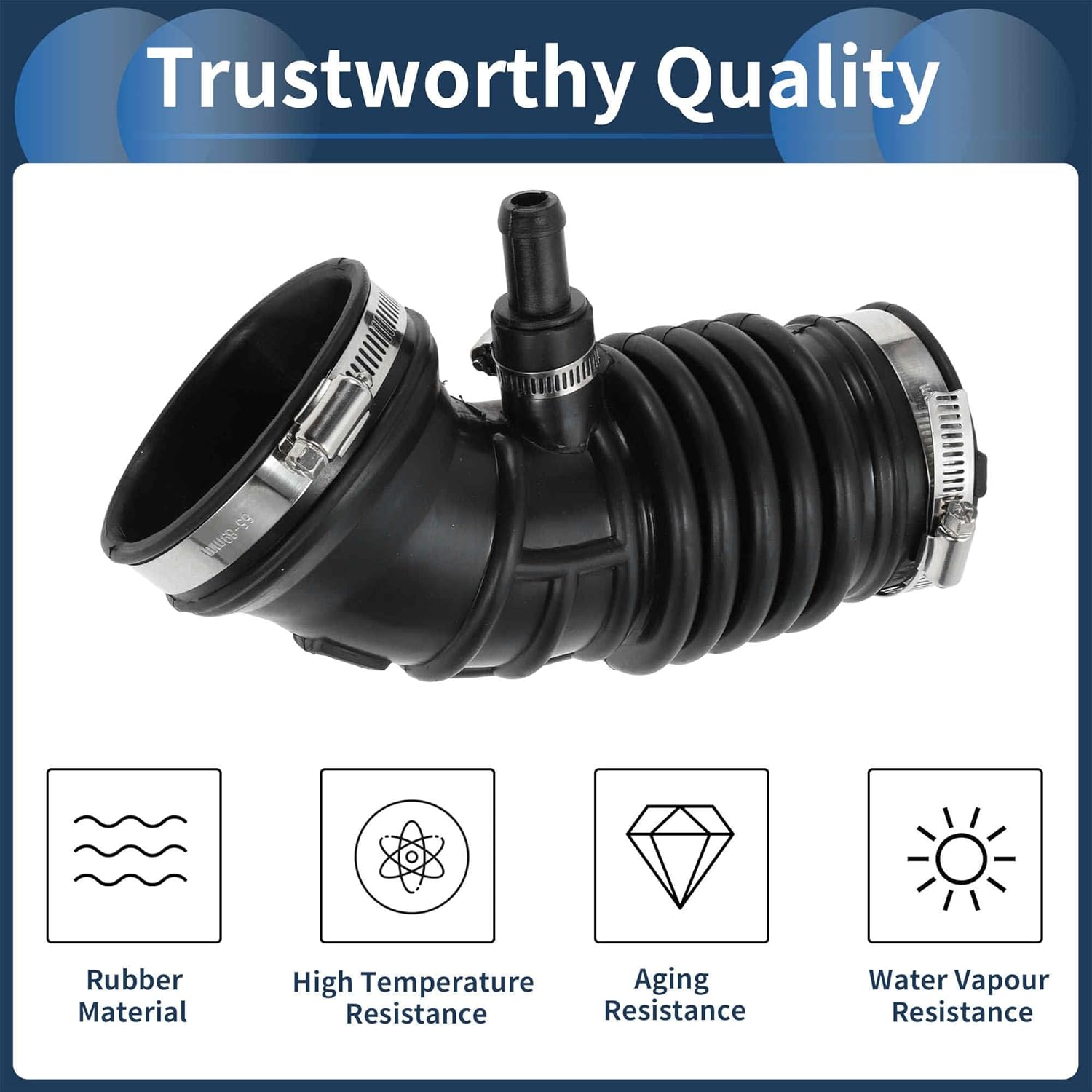Engine Air Intake Hose for Nissan X-Trail T30 Air Intake Duct No.16578-8H302 Rubber 1 Pc Clamp