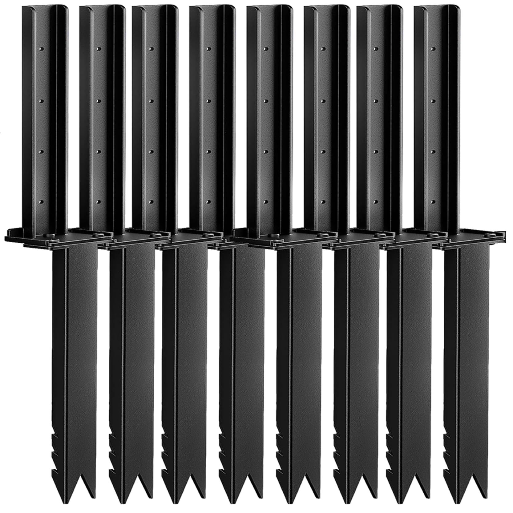 GOUZIBHD Separate Upper and Lower Parts Steel Anchor Stakes Fence Post Repair Kit to Quick Fix Broken Leaning Wood Posts Thickened Post Anchor Ground Spike Fence Post Anchor Ground Spike(Color:8pack)