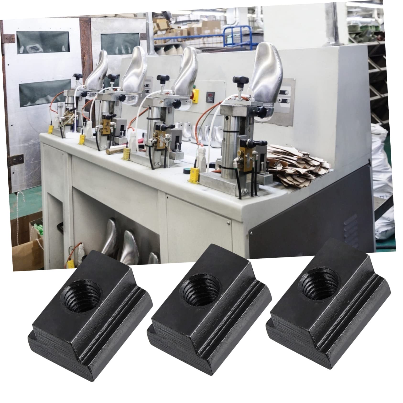 SOLUSTRE Tee Nut Furniture Leveler 10pcs M8 T-Slot Nuts Carbon Steel Square Nut Truck Bed Rail Nuts Hardware