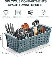 Vista 2 de Nicunom Large Flatware Rack, 16" Plastic Cutlery Basket 8-Slot Silverware Organizer for Knives, Forks, Spoons, Utensils, Flatware Dishwasher Basket
