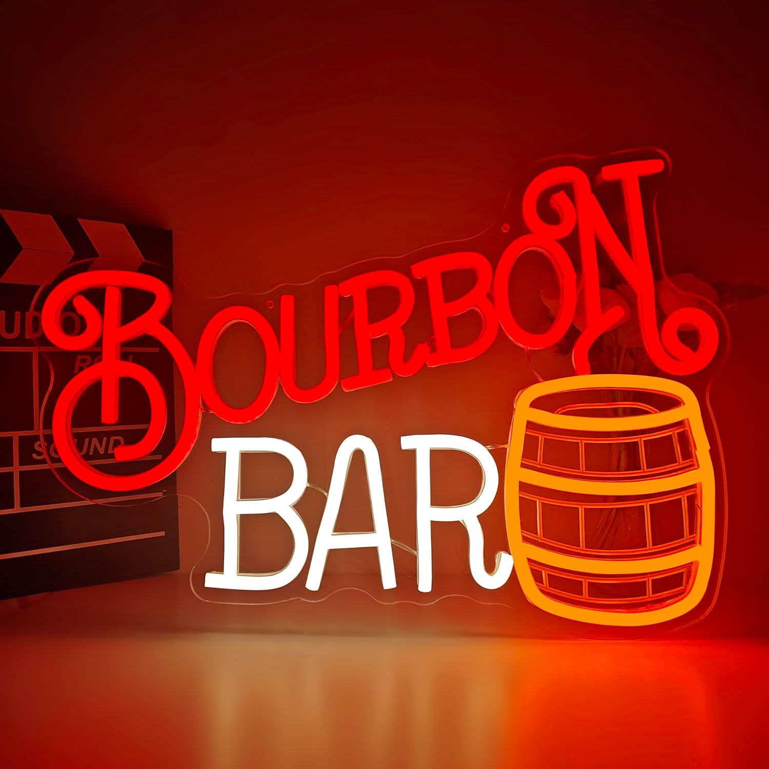 Bourbon Bar Neon Sign for Wall Decor Bourbon Whiskey Neon Led Sign Dimmable Neon Light Sign for Man Cave Garage Business Beer Bistro Light Up Sign for Home Bar Decor Speakeasy Party Gift for Dad