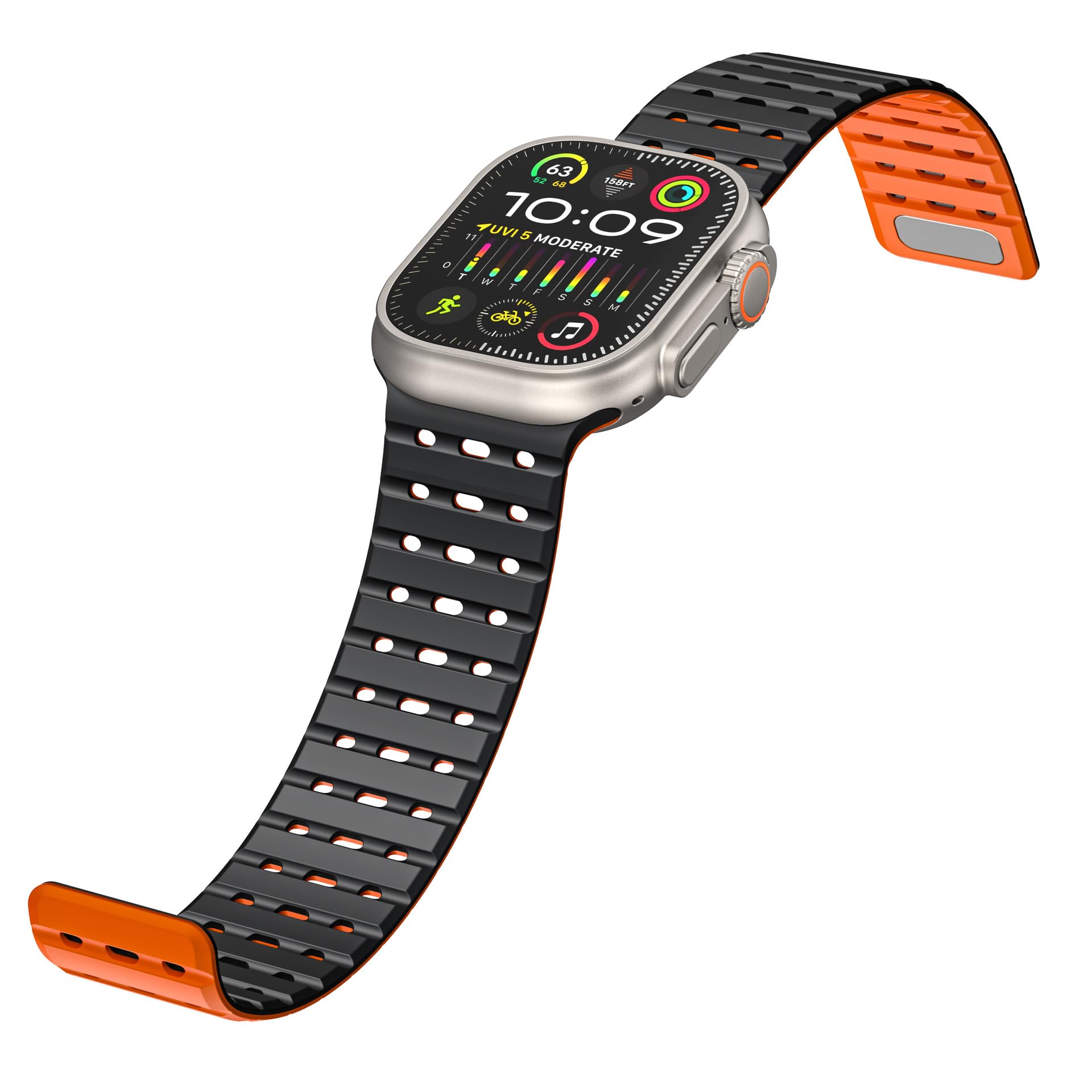 Bracelet respirant perforé pour Apple Watch Ultra1/2 42/44/45/49 mm, 38/40/41 mm