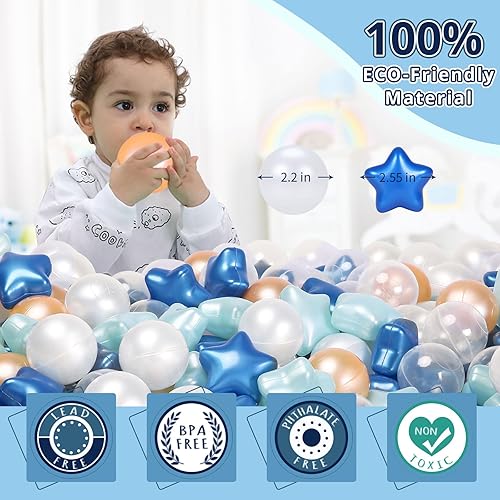 Miniatura 2 de STARBOLO Pelotas de juguete para niños, 100 unidades, plástico a prueba de aplastamiento, bolas de juguete para niños, oso macarrón, bolas oceánicas