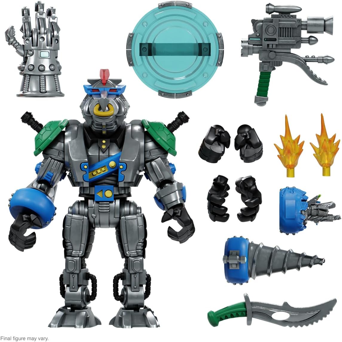 ULTIMATES! Teenage Mutant Ninja Turtles Robotic Bebop - 8" TMNT Action Figure with Accessories Classic Cartoon Collectibles