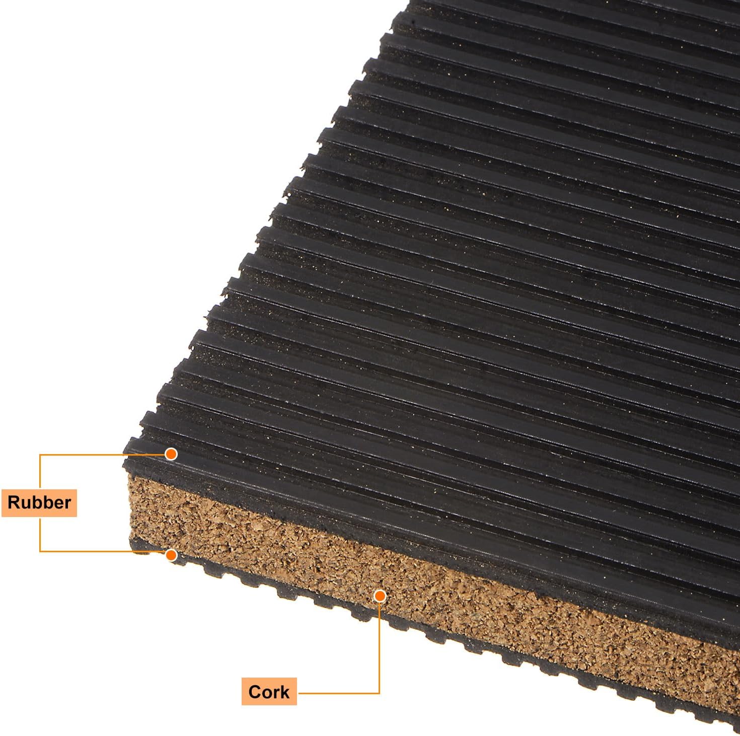 HARFINGTON 4pcs Rubber Anti Vibration Pads 6" x 6" x 7/8" Isolation Vibration Absorbing Pad Damping Mat Anti-Skid Noise with Cork Center for Air Compressor Conditioner Treadmill Washer