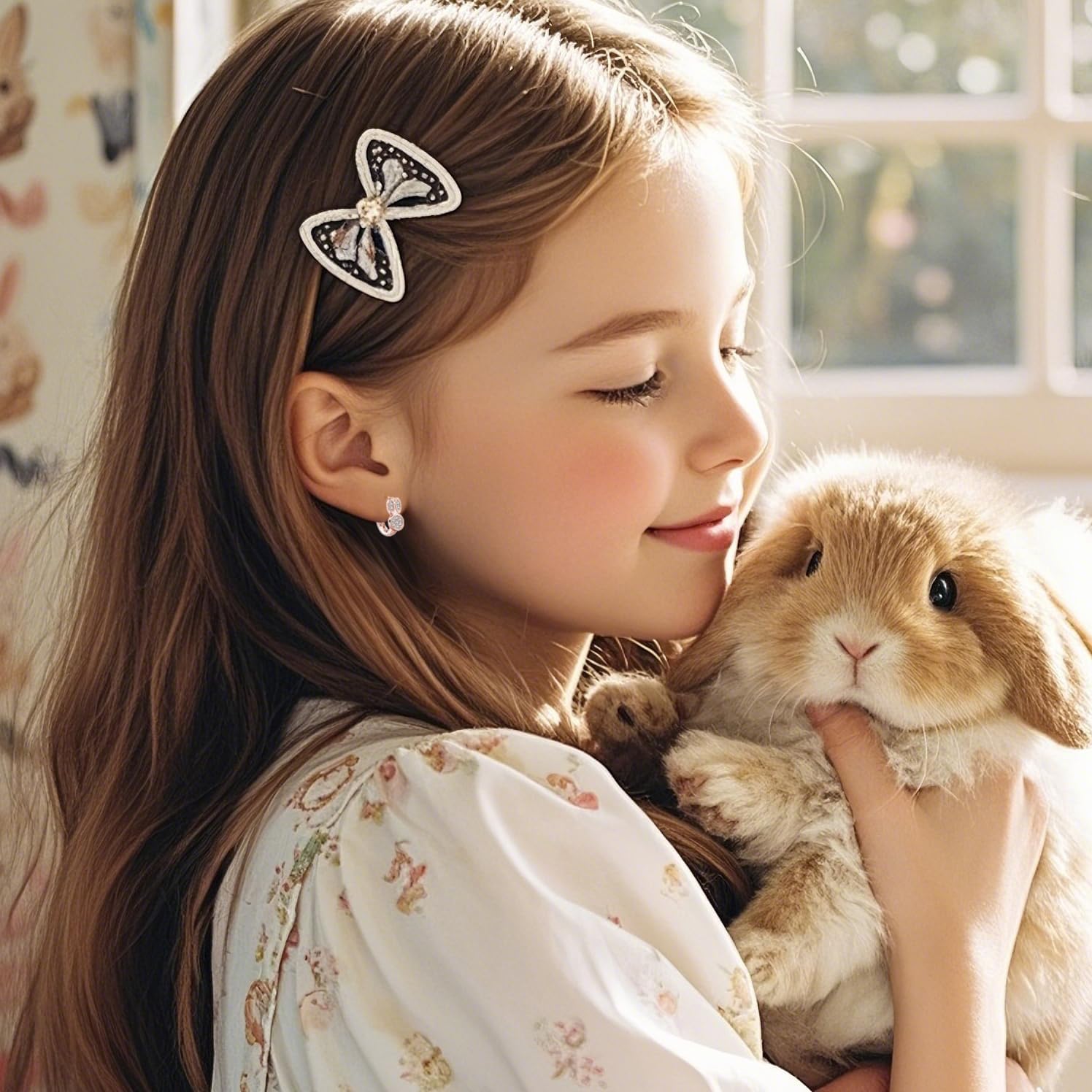 SLUYNZ Solid 925 Sterling Silver CZ Rabbit Earrings Hoop for Women Teen Girls Easter Bunny Hoop Earrings Huggie - Image 3