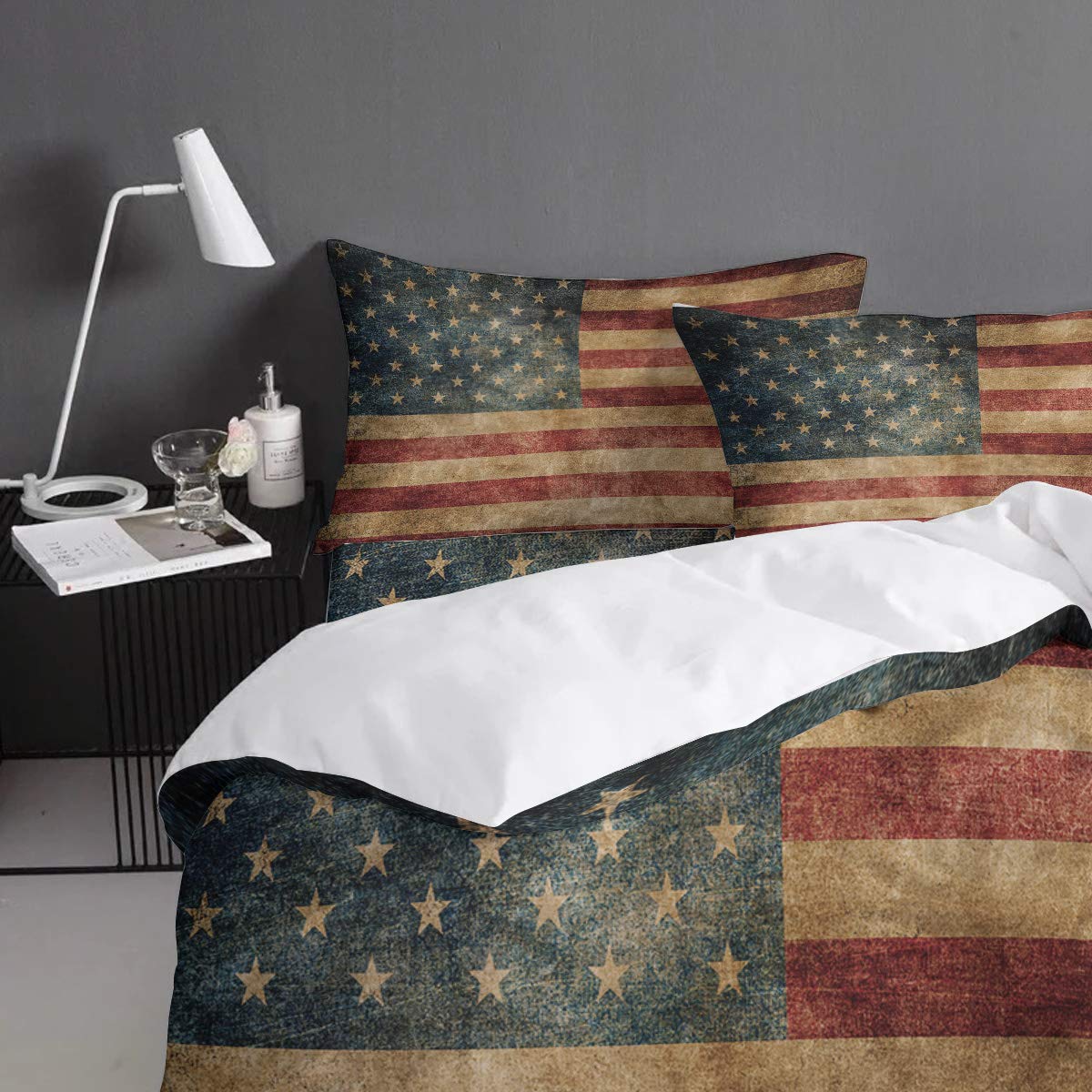 T&H XHome Texas Flag Bedding Set - Twin Size Duvet Cover With 2 Pillow Cases & Flat Sheet