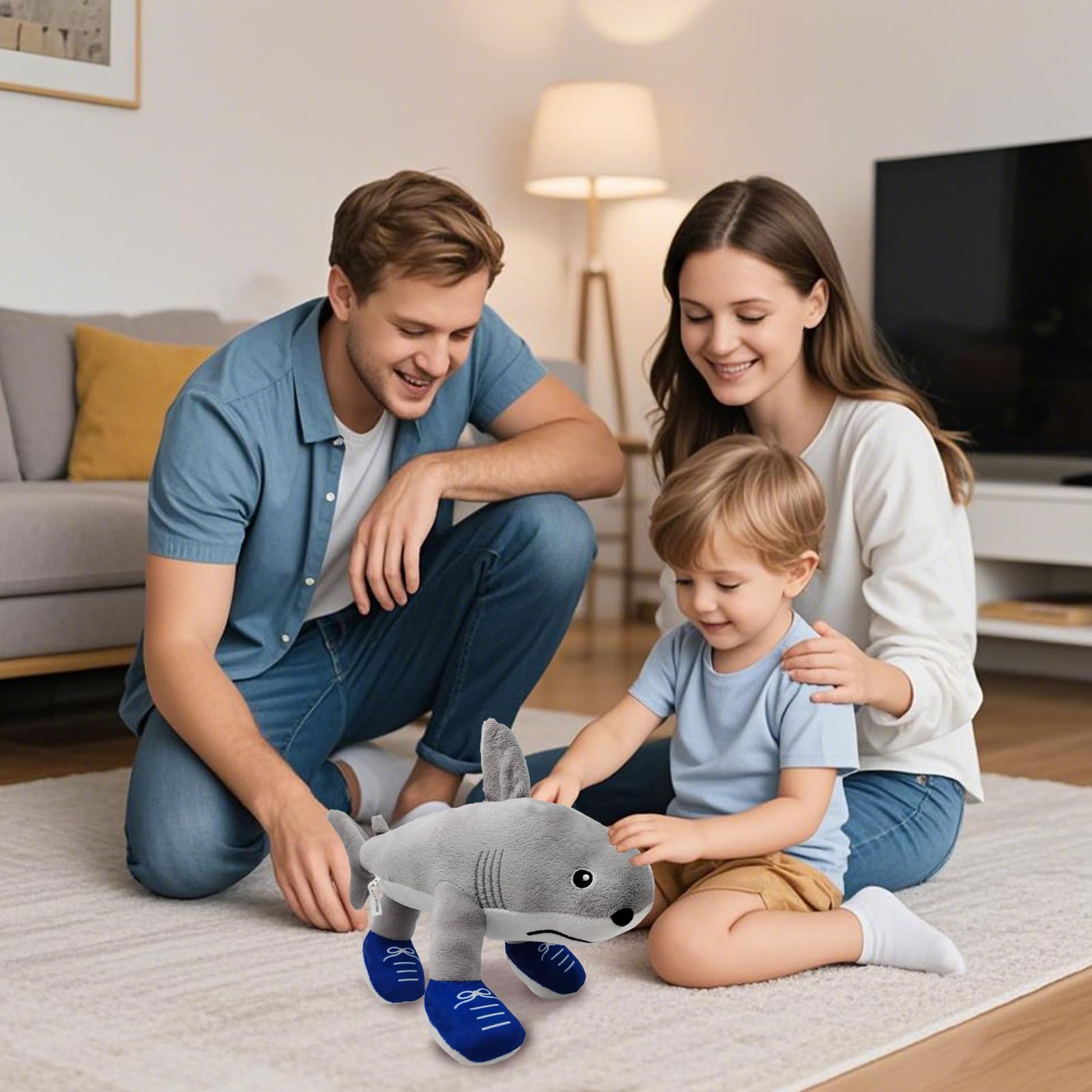 CWENDANER Tralalero Tralala Plush (35 cm) Italian Brain, morbido peluche per bambini, regalo di compleanno e personaggio da collezione (triplo squalo)