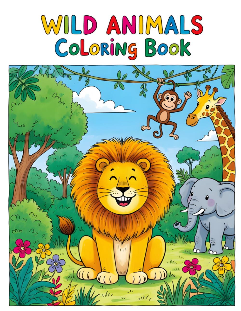 Wild Animals Coloring Book (Fun & Easy Coloring Books For Kids)