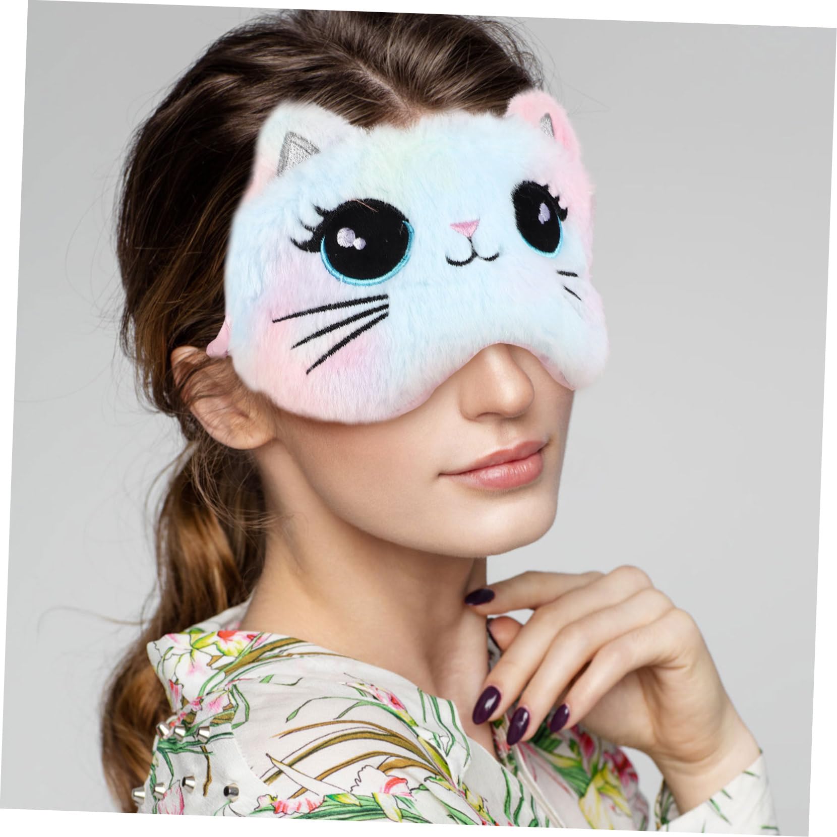 12stücke Augenmaske Für Erholsamen Schlaf Atmungsaktive Elastische Schlafmaske Für Erwachsene Lichtblockierende Augenbinde Im Niedlichen Katzen-design