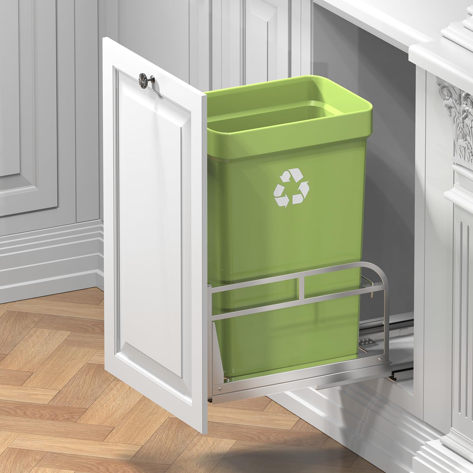 Amazon.com: Rocfinity Pull Out Trash Can Under Cabinet Shelf