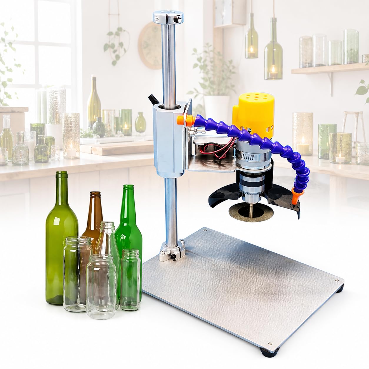 TsoLay Electric Bottle Cutting Machine, Wine Glass Bottle Cutter with All Accessories, 6000r/min Motor and Adjustable Cutting Head, Cutting Precisely and Sturdy Durable, for Various Glass Bottles
