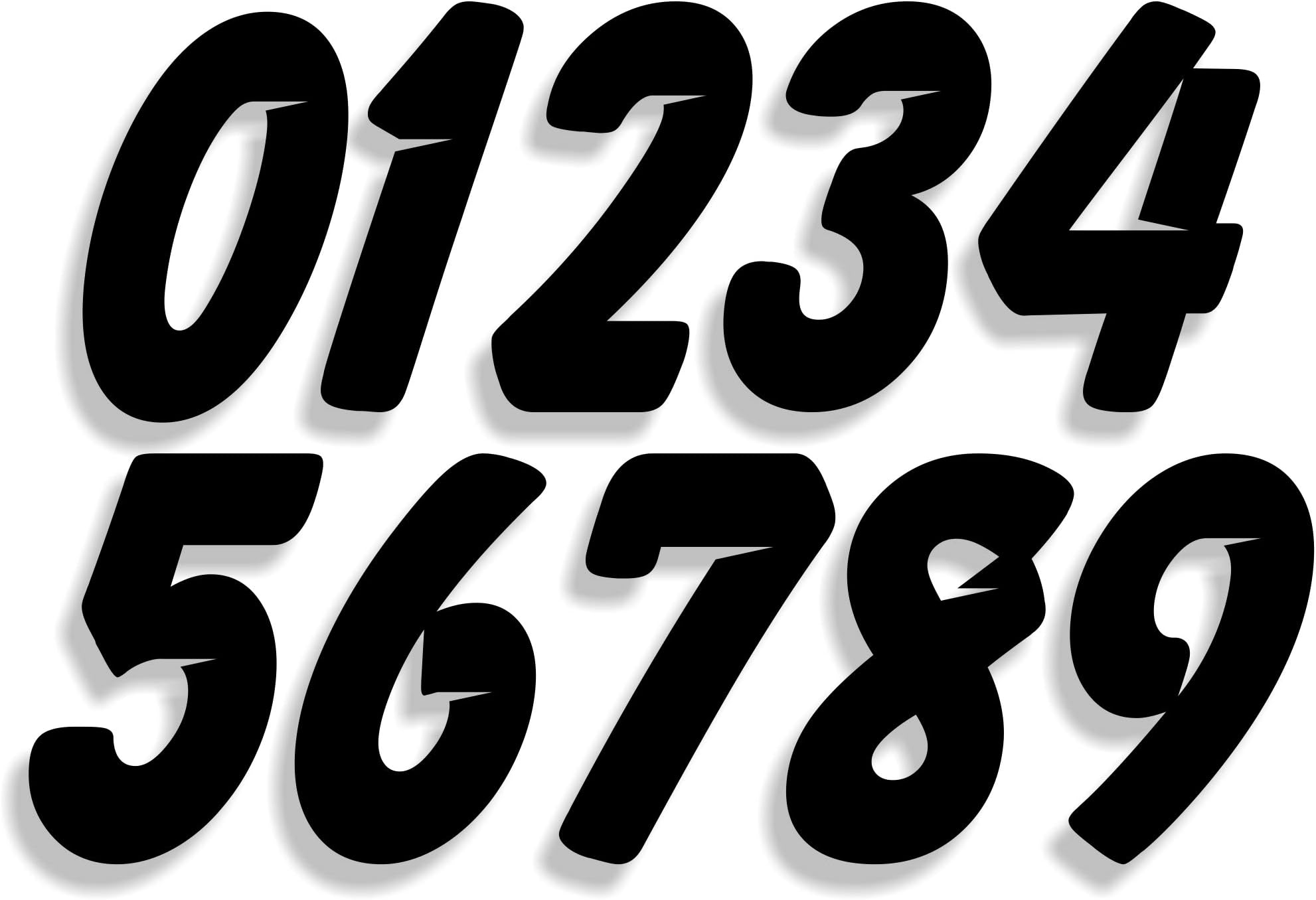 MxNumbers- Mx & ATV Number Plate Decals | Set of 3 Decals with Your Custom Number & Color Choice | Sliced Font Style 3