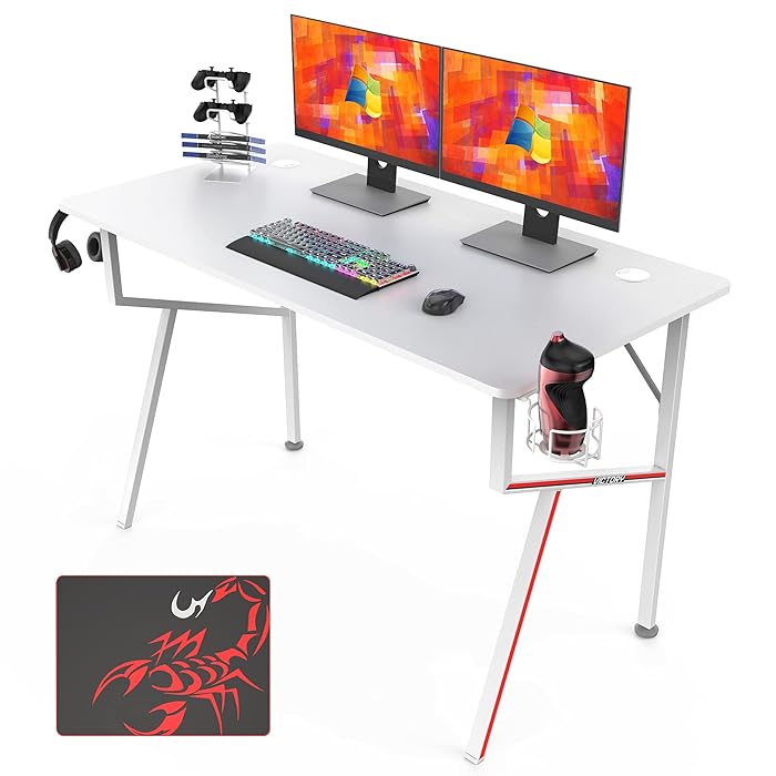 Buy EE EUREKA ERGONOMIC Gaming Desk 47", Home Office K Shaped Gaming