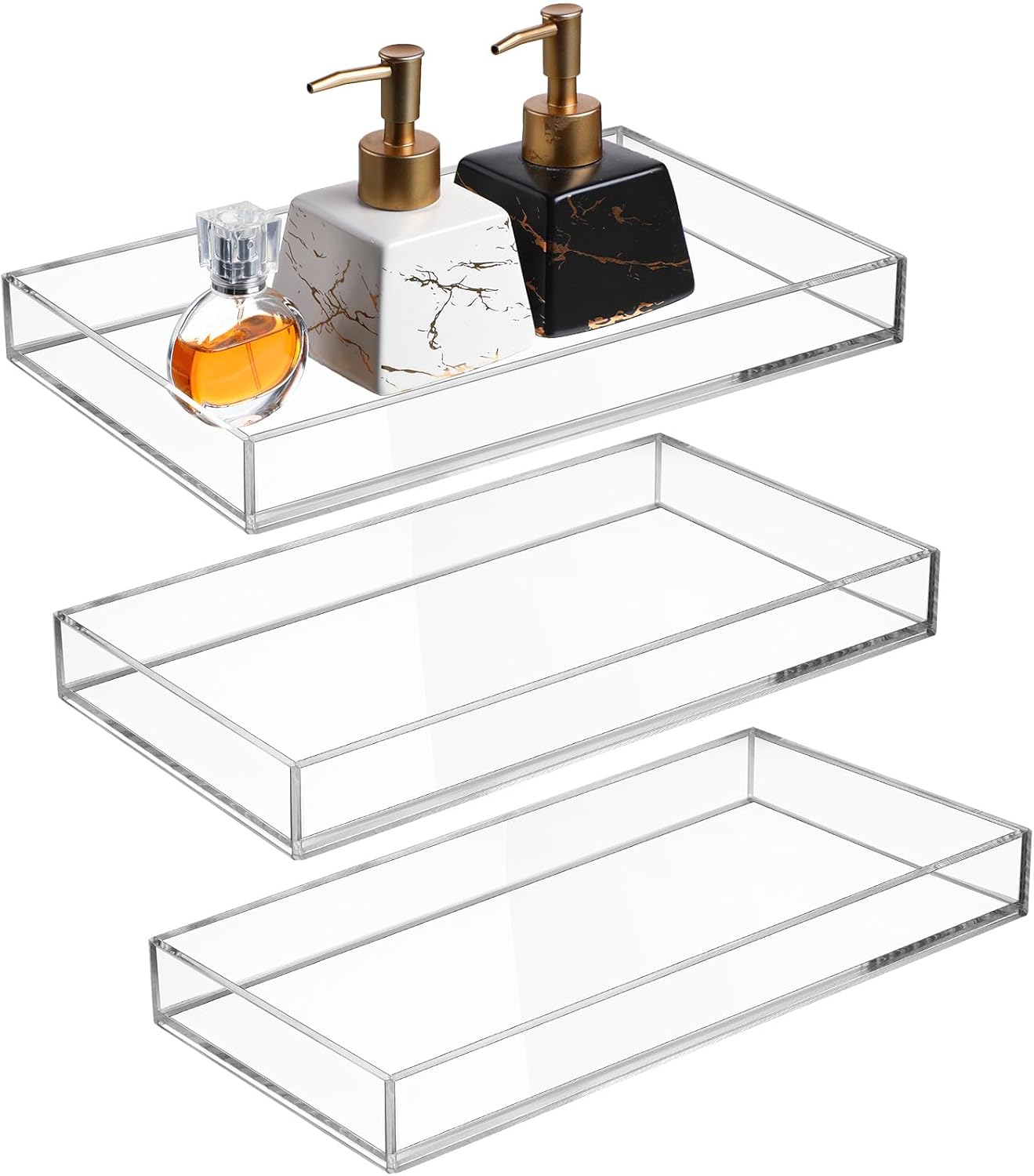Maitys Acrylic Vanity Tray Bathroom Tray for Serving Vanity