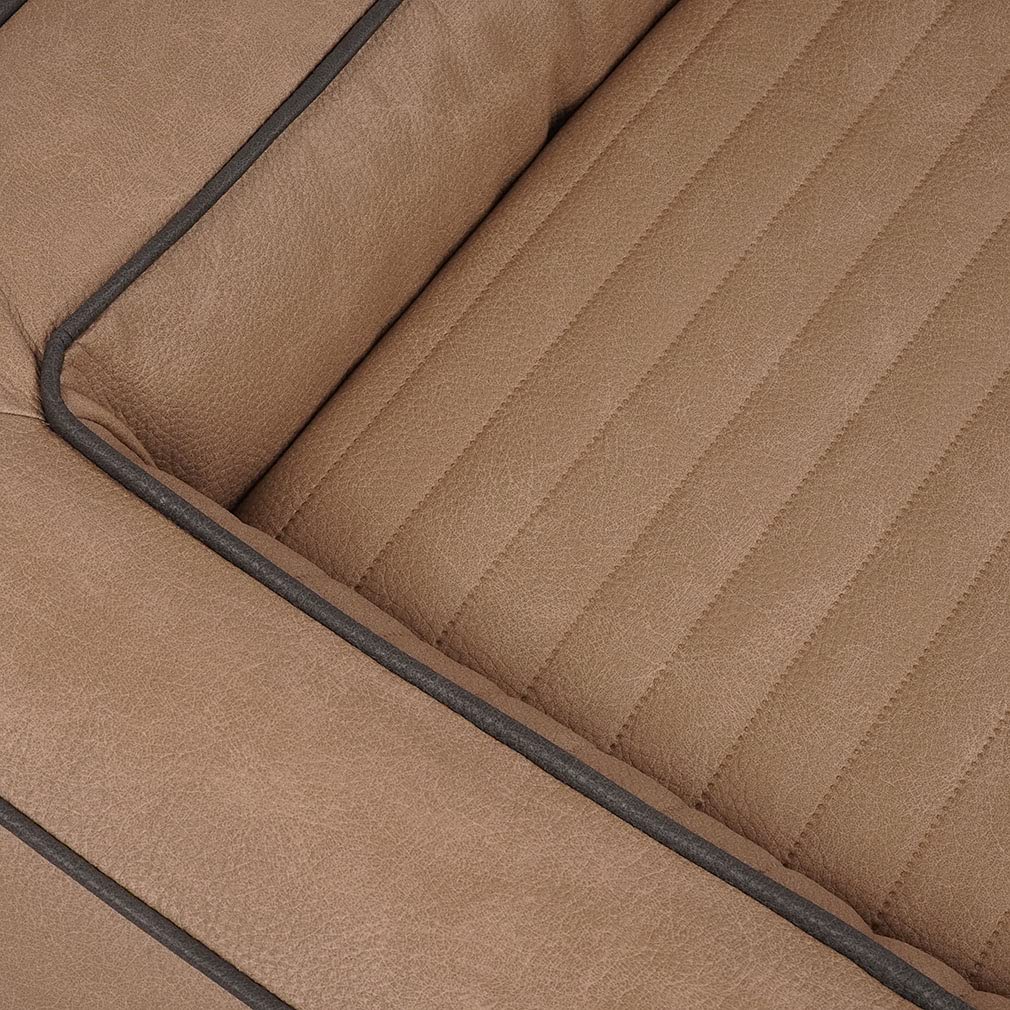 Knuffelwuff Orthopädisches Hundebett aus Laser gestepptem Kunstleder Montego M-L 85 x 65cm Camel
