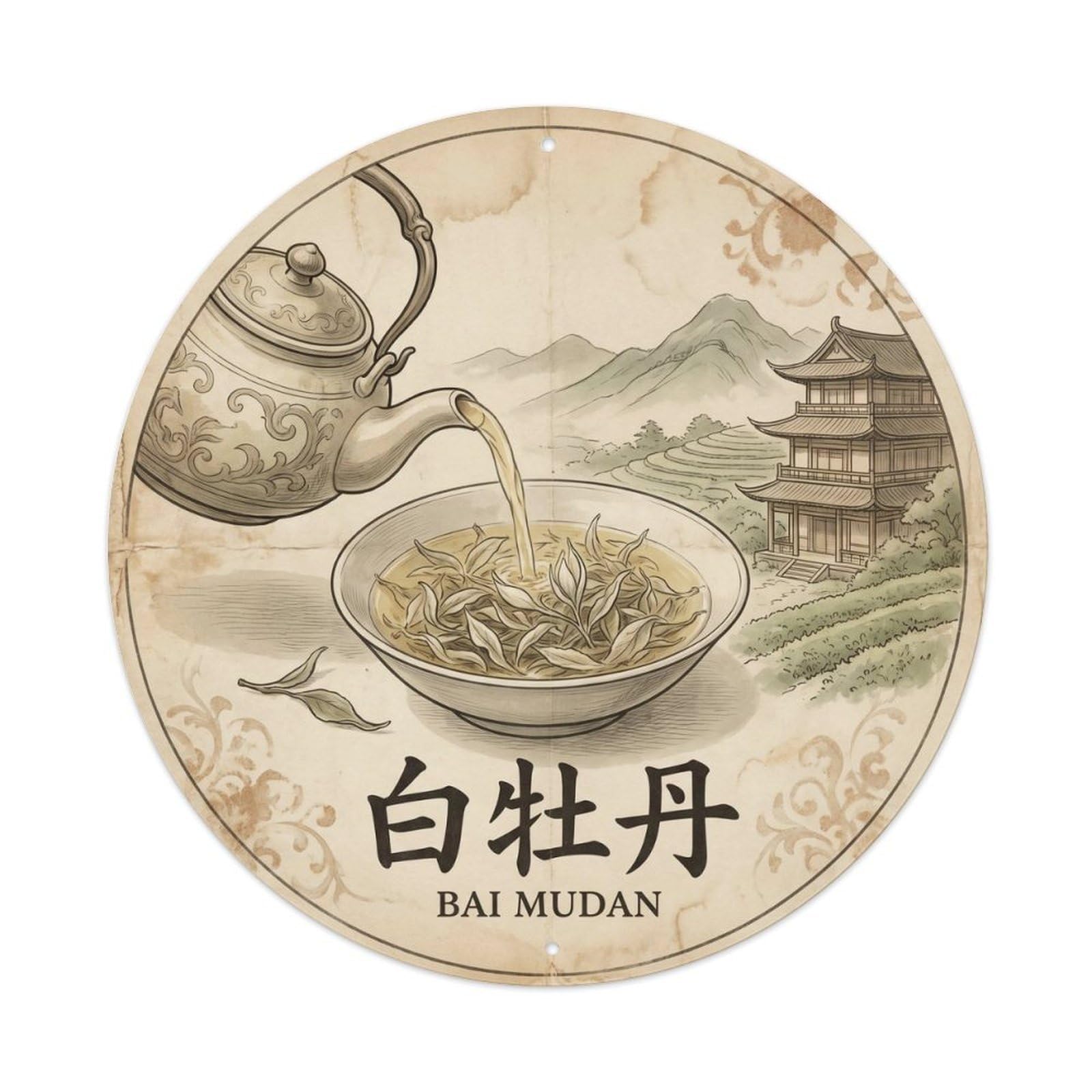 Chinese Travel Tea Culture Herbal Infusion Cuppa Retro Metal Tin Sign
