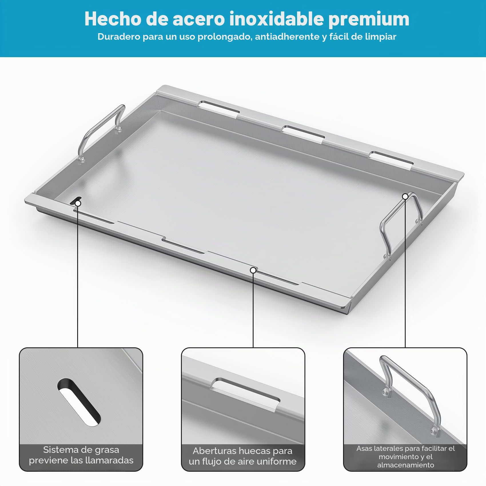 onlyfire Plancha BBQ de Acero Inoxidable para Weber Spirit I y II 300 Serie