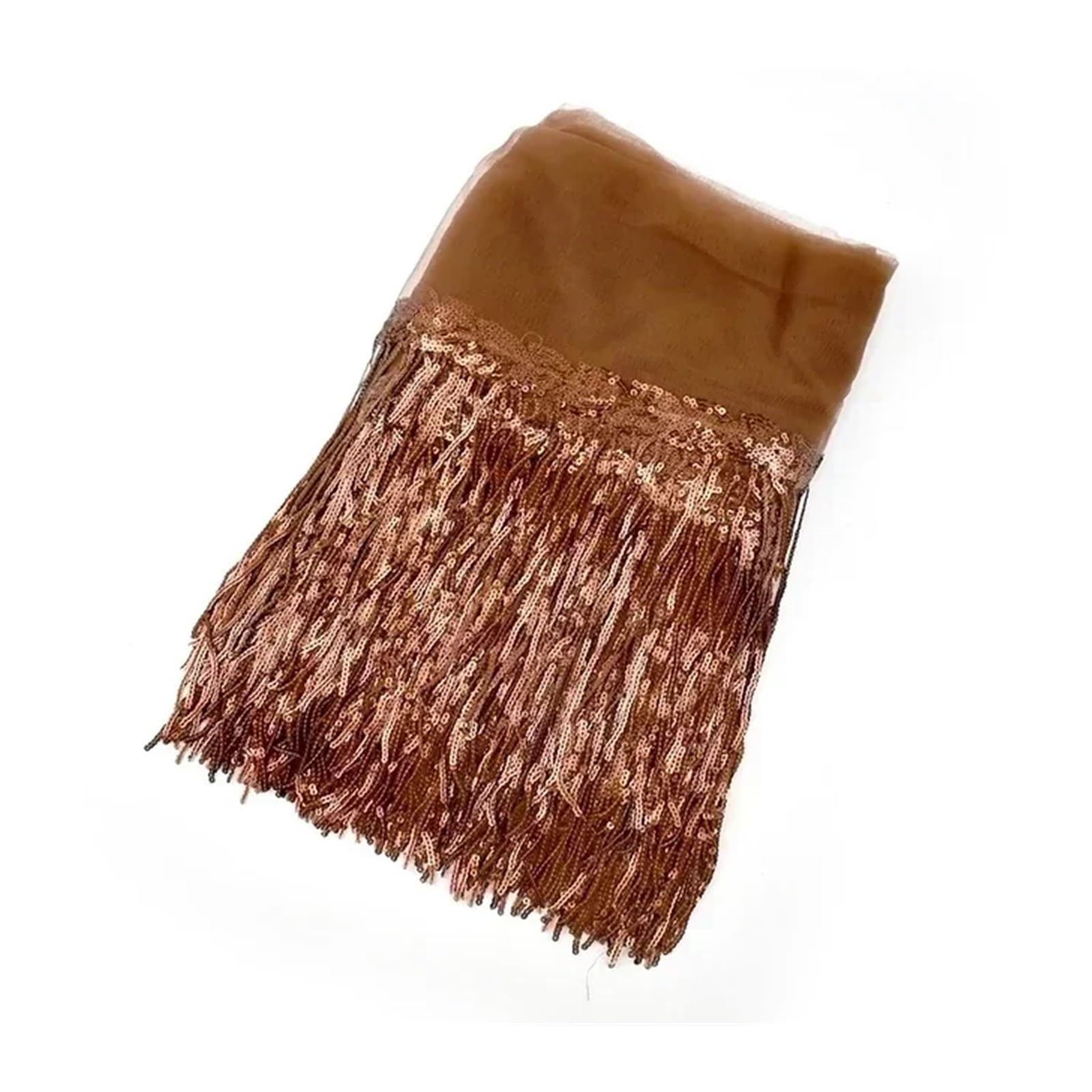 1-10Yards 18cm Pailletten Fransen Quaste for Tanz Kleid Spitze Trim Fransen Kleidung Kleider Dekorative Band DIY Nähen zubehör(14Coffee,10Yards)