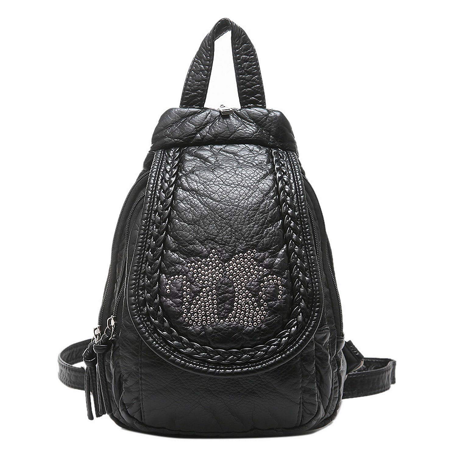 EVEOUT Las Mujeres Forman las Mochilas, Bolsos de Hombro de Cuero de la PU de las Muchachas Adolescentes de las Señoras para la Mochila Práctica del Viaje