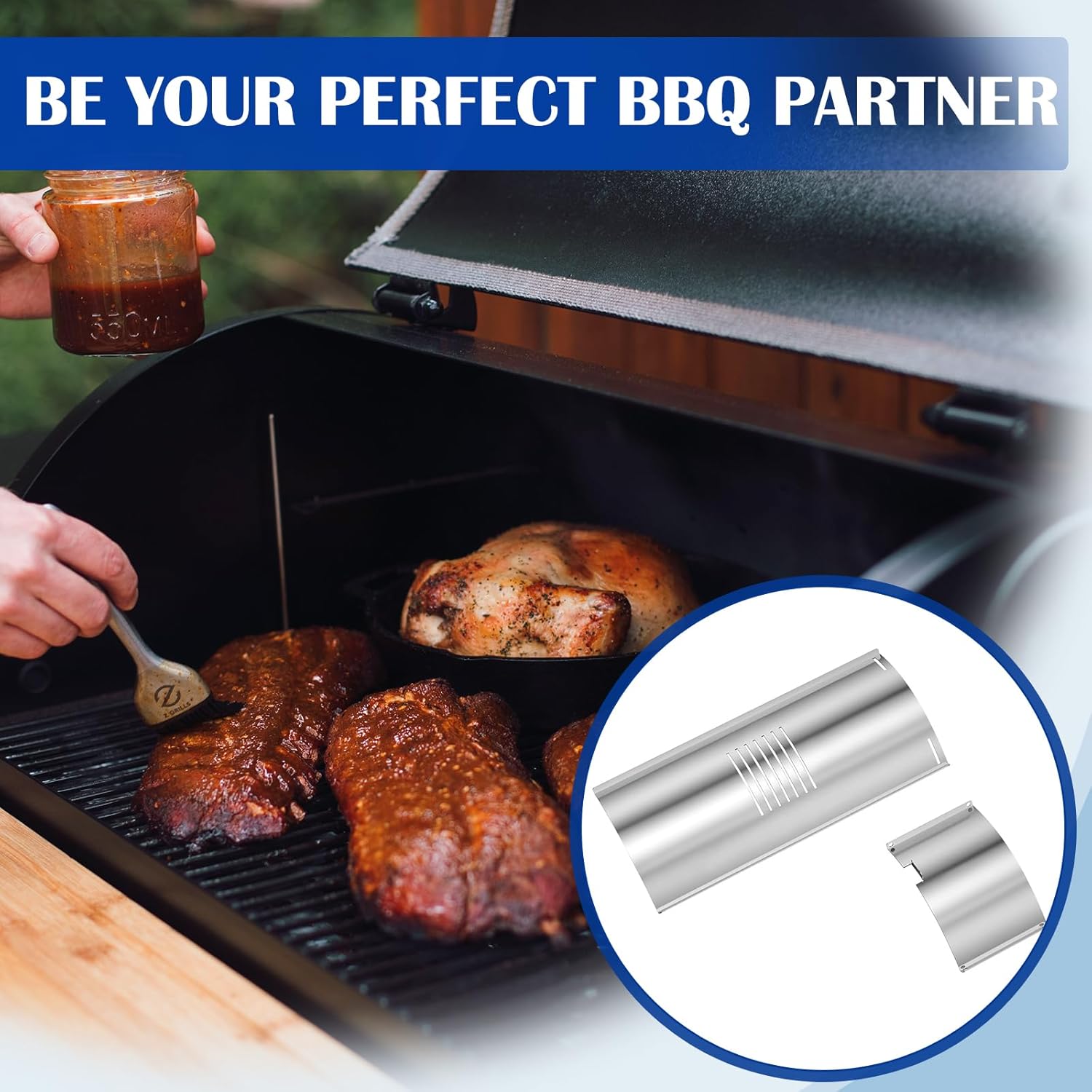 SafBbcue Flame Broiler Slide Cover Bottom Kit for Pit Boss Austin XL Accessories, Pit Boss 1000 Series PB1000XL PB1000R10 PB1000T1 PB1000T2 Rancher XL Pellet Grills Smoker Slide Cover Parts