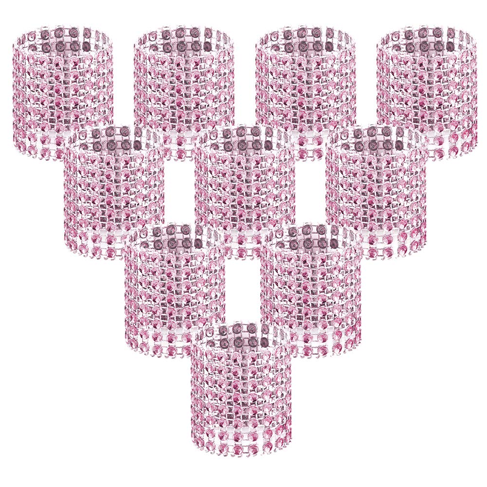 Accmor 100pcs Napkin Rings, Pink Napkin Rings Buckles