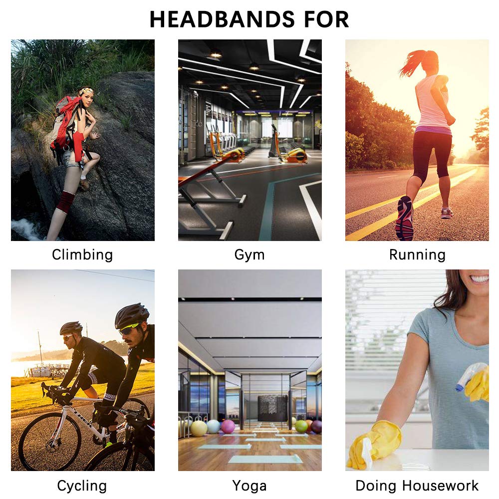 Diademas de Yoga Deportivas Banda Elástica para el Sudor Mujeres Niñas Pilates Fitness