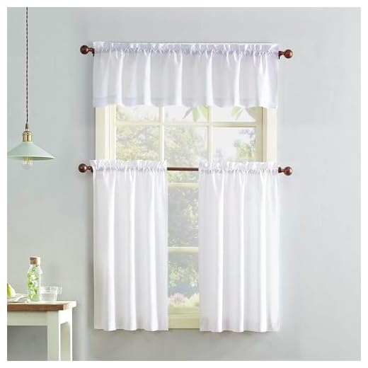 No. 918 Martine Microfiber Semi-Sheer Rod Pocket Kitchen Curtain