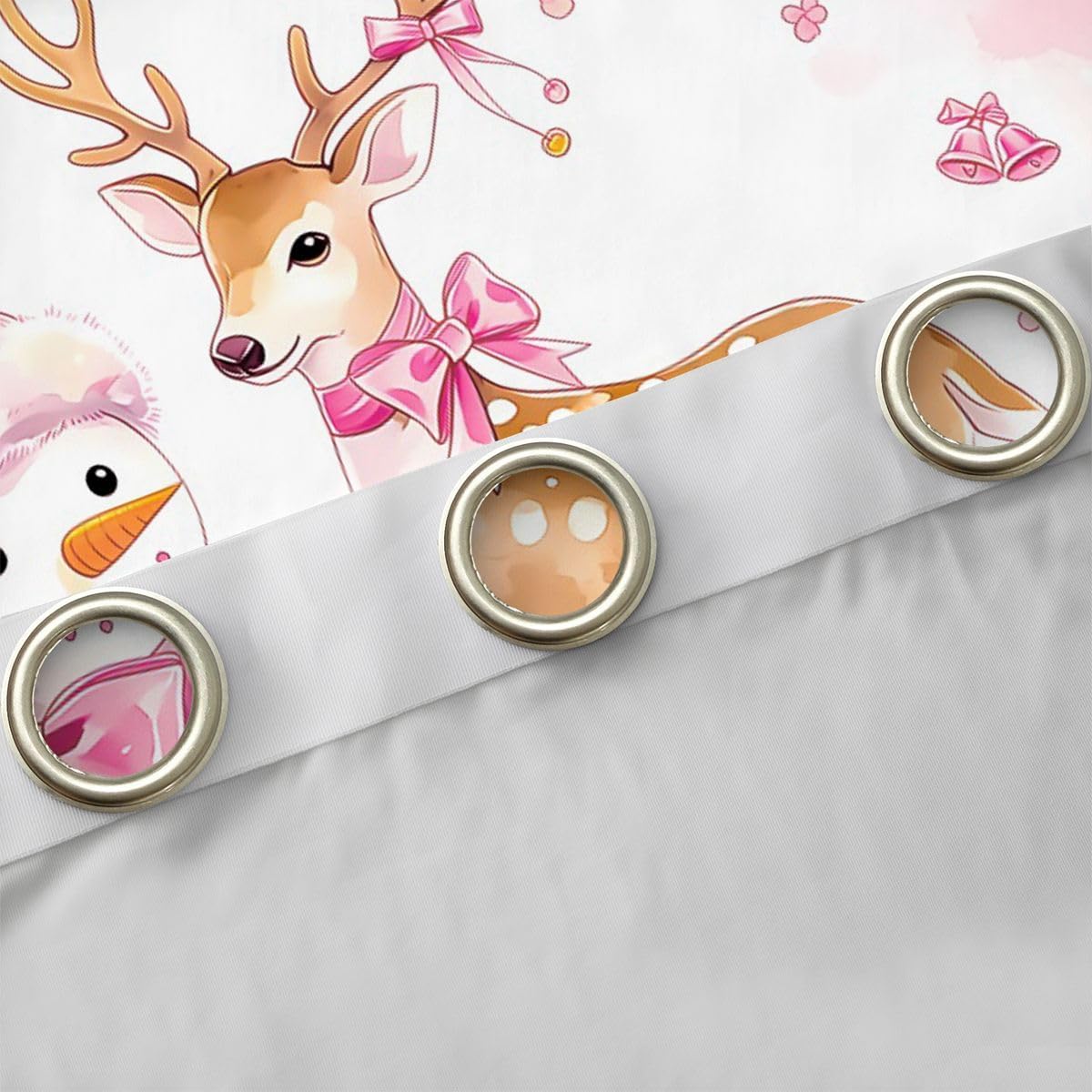 Feelyou Christmas Blackout Curtains Snowman Elk Painting Darkening Drapes for Bedroom Living Room Decor Funny Wild Animal Thermal Insulated Shades Window Treatments, 2 Panels 38 x 45 Inch image 5