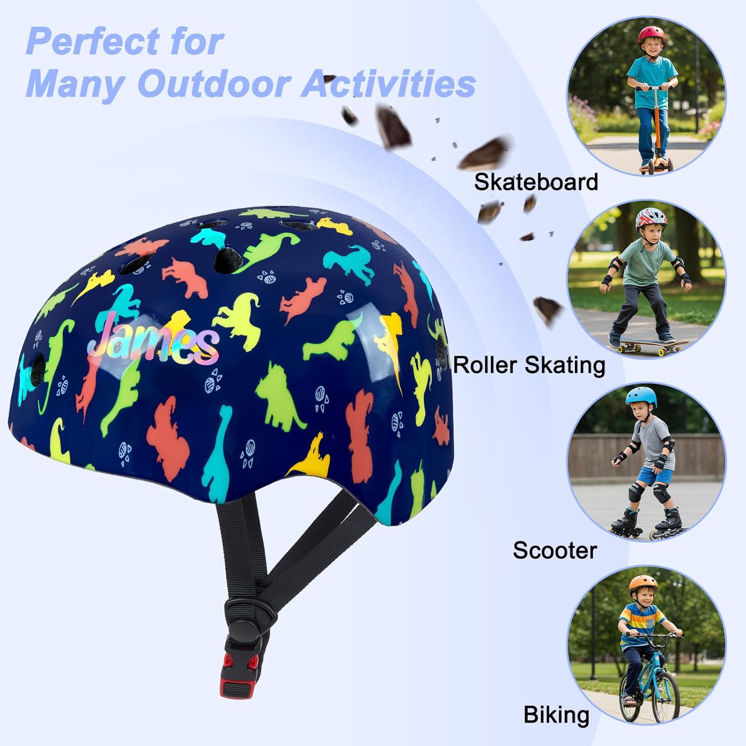 Kids Helmet, Toddler Bike Helmet with DIY Stickers Unicorn Knee Pads and Elbow Pads Set Adjustable Protective Gear Set for Girls Age 3-5-8 Years fit Roller Skates, Bicycle, Skateboarding, Scooter