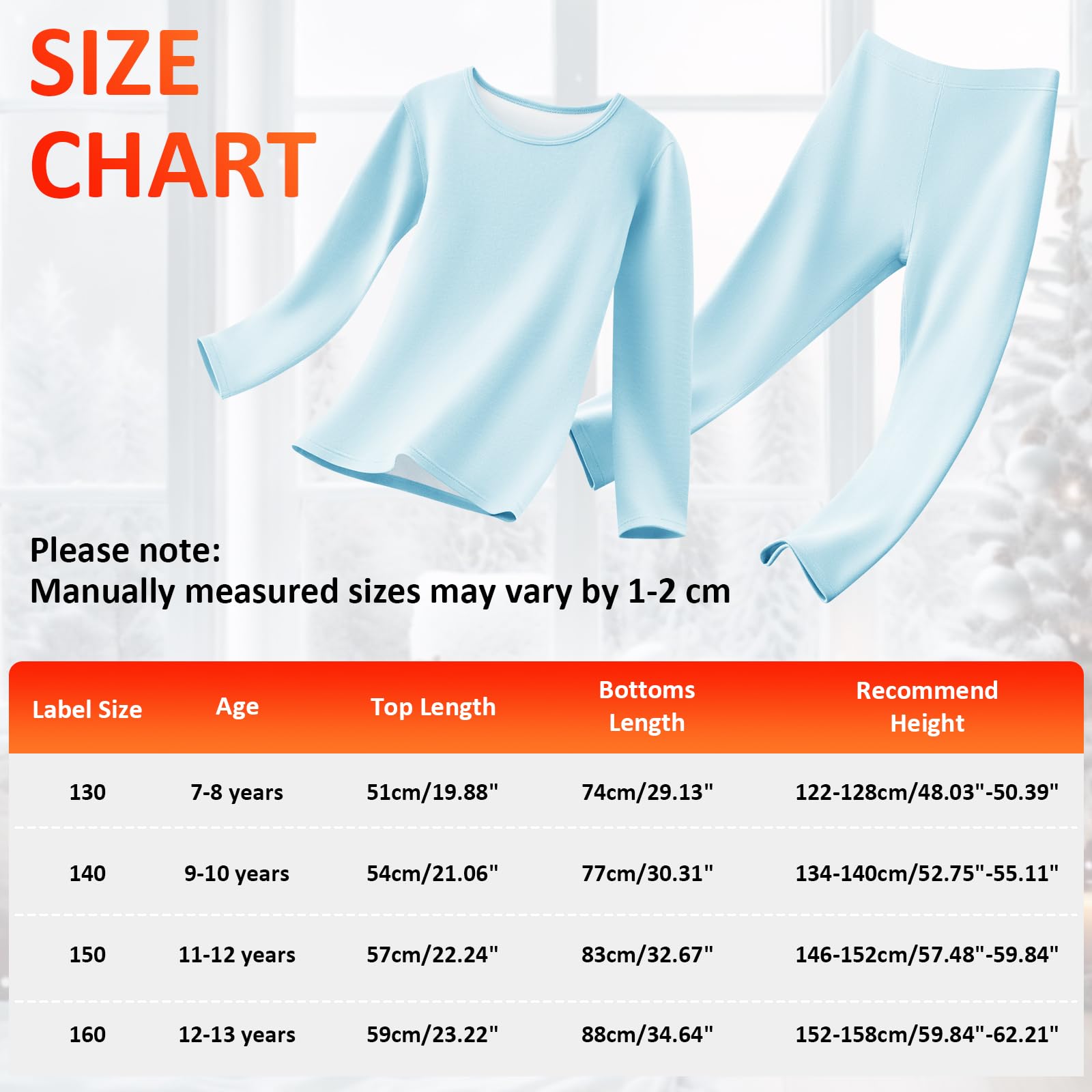 Conjunto Ropa Interior Térmica Niños Forro Polar 2 Piezas Capa Base Otoño Invierno Esquí 7-13 Años