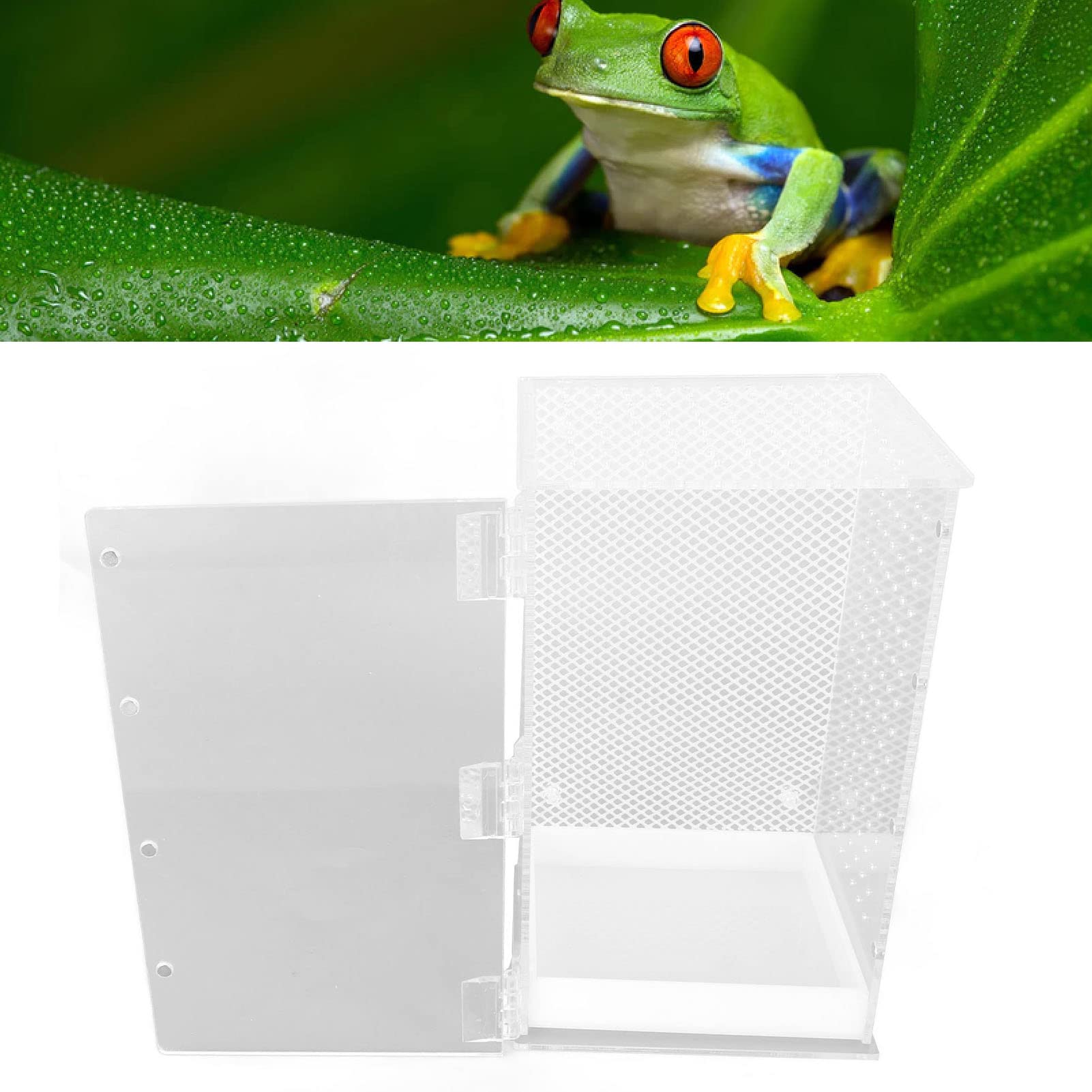 Acryl Reptilien Terrarium Tank Transparente Insekten Futterbox Amphibien Aufzuchtbox für Tarantel Einsiedlerkrebs Leguan Schildkröte Leopardgecko Bartagame
