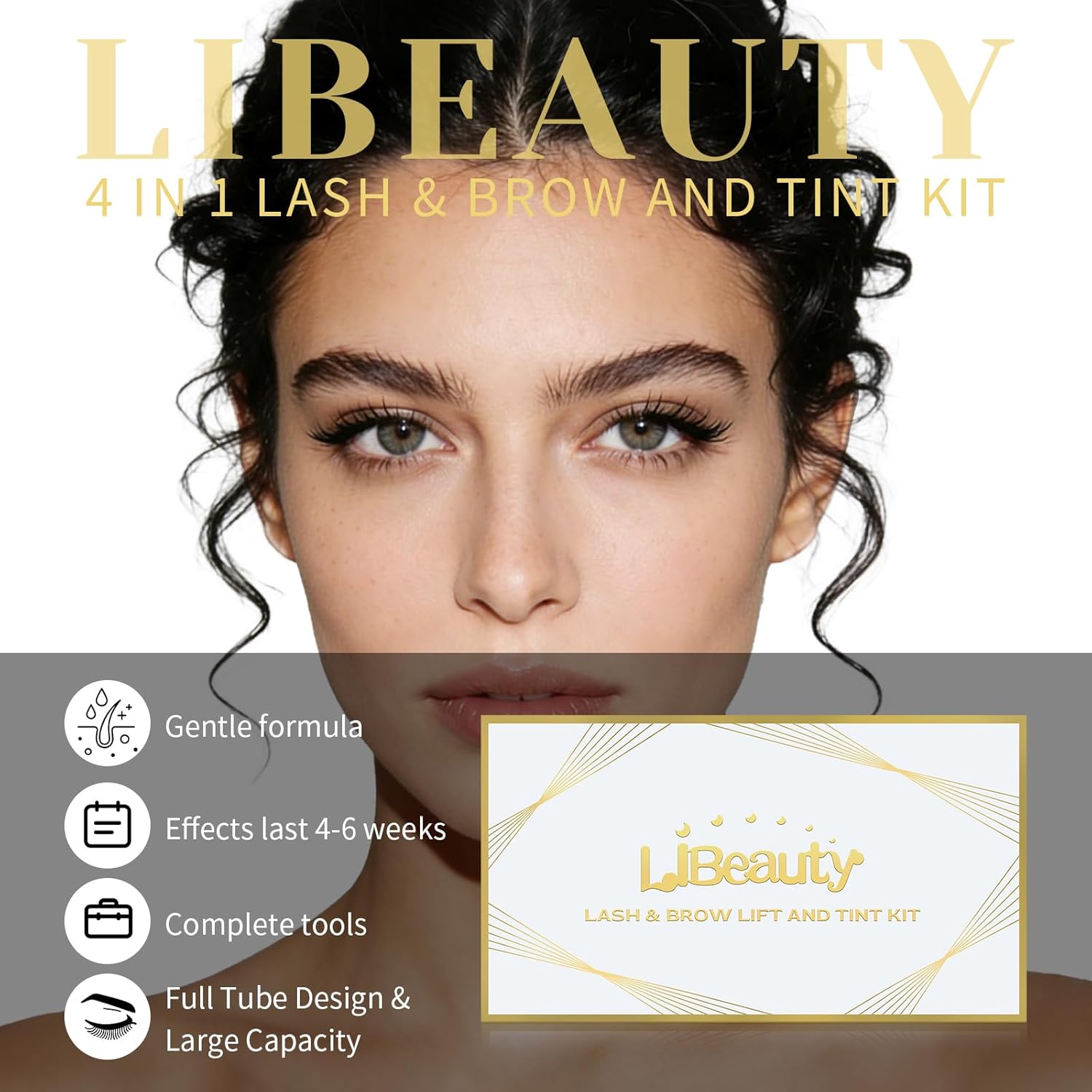 Lash Lift and Color Kit, Brow Lamination Kit with Color, DIY Eyelash Perm Curling for Voluminous Lashes and Brows, Home and Salon Use – Libeauty