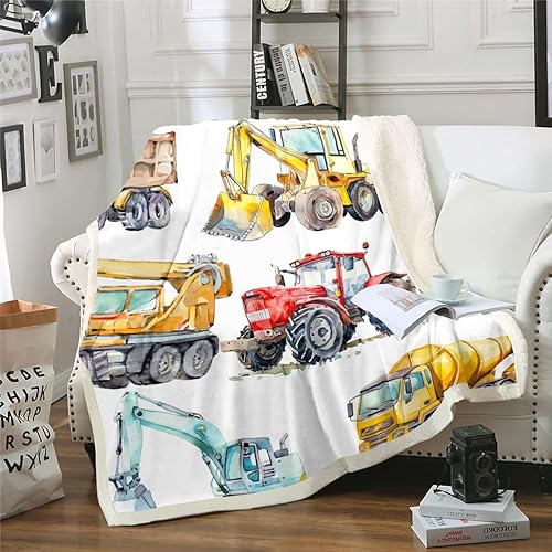 Erosebridal Manta de Forro Polar de Excavadora Tamaño Camión Manta de Cama de Felpa para Niños Niñas Niños Automóvil