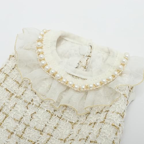 Miniatura 3 de Vestido a cuadros para perro, tutú de encaje de tul, falda de princesa con perlas, accesorio para perros pequeños, Navidad, vacaciones, boda, fiesta